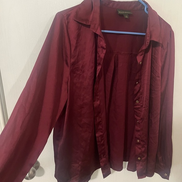 Bold Elements Burgundy Polyester Top size L - Picture 2 of 4